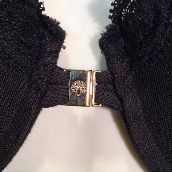 Natori Lace Racerback Underwire Bra 34DD Black Lace Front close - Picture 4 of 5